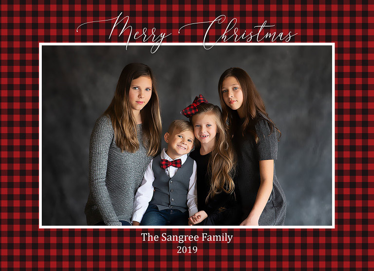 Sangree Christmas Card front photo for 2019